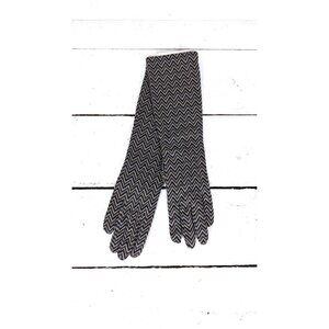 90s vintage chevron print knit long gloves